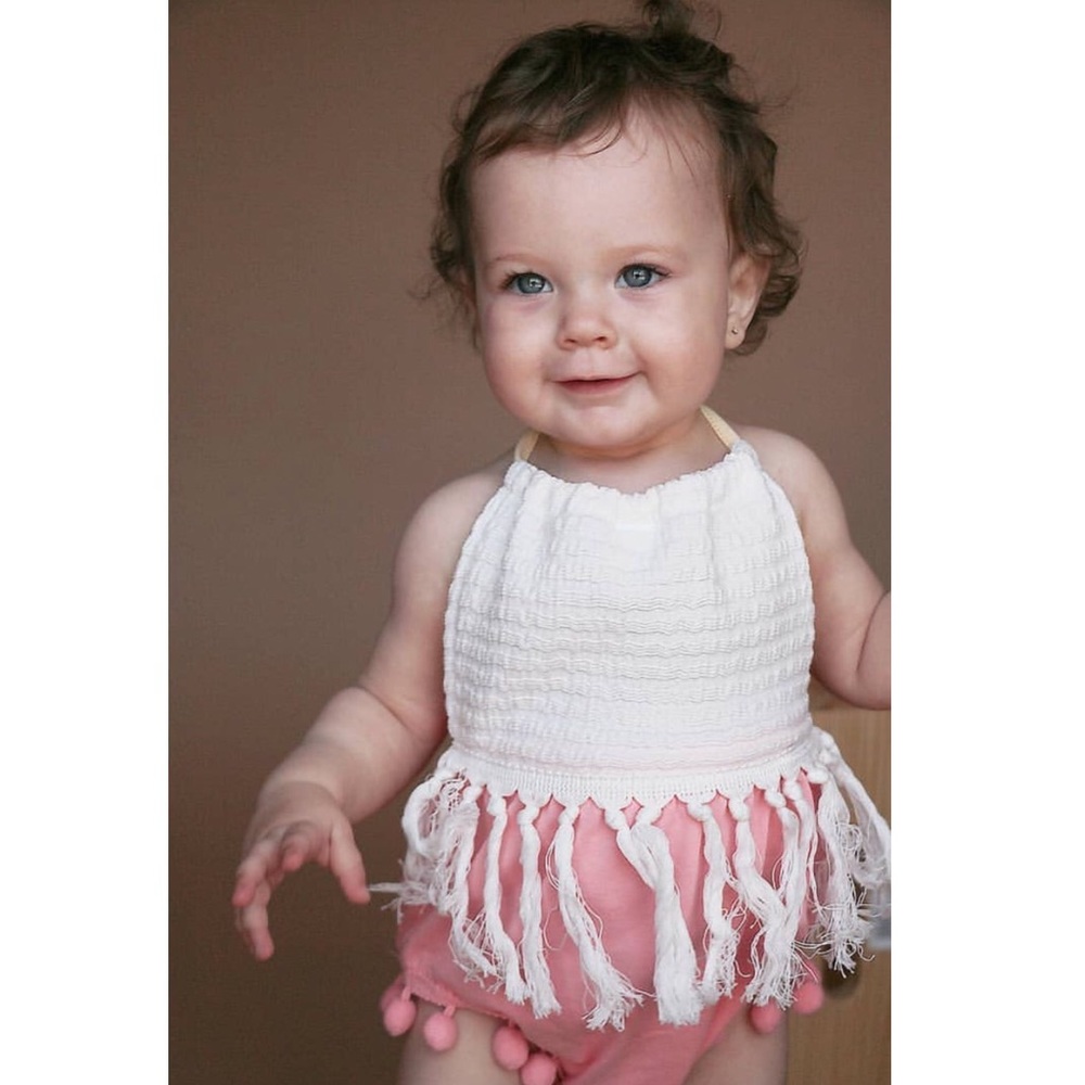 💗 Pom Pom Perfect Baby Romper - Picture 8 of 9
